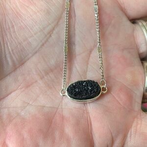 Black druzy necklace